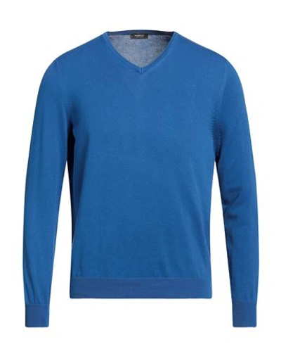 Rossopuro Man Sweater Blue Size 4 Cotton