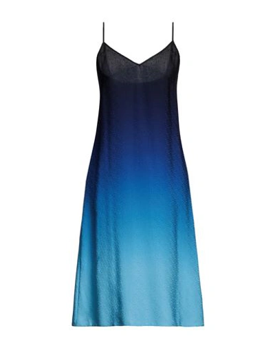 Casablanca Woman Midi Dress Midnight Blue Size 6 Silk