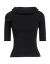 Snobby Sheep Woman Turtleneck Black Size 8 Cotton, Silk