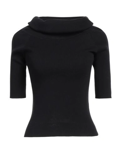 Snobby Sheep Woman Turtleneck Black Size 8 Cotton, Silk