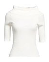 Snobby Sheep Woman Turtleneck White Size 12 Cotton, Silk