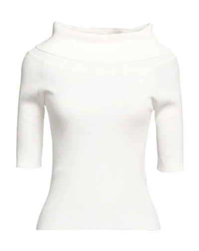 Snobby Sheep Woman Turtleneck White Size 8 Cotton, Silk