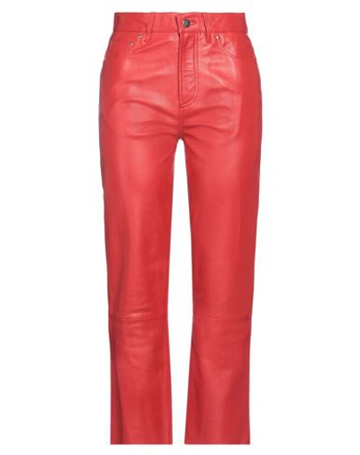 Philosophy Di Lorenzo Serafini Woman Pants Tomato Red Size 4 Soft Leather