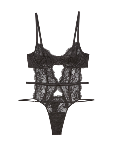 Fleur Du Mal Naomi Lace Bodysuit In Black