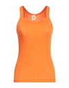 Re/done Woman Tank Top Orange Size Xs Cotton