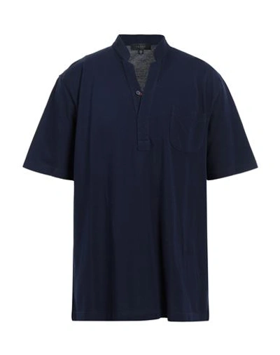 Sease Man T-shirt Midnight Blue Size 44 Cotton
