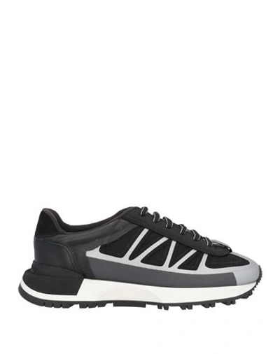 MAISON MARGIELA MAISON MARGIELA MAN SNEAKERS BLACK SIZE 9 LEATHER, TEXTILE FIBERS