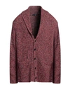 Harmont & Blaine Man Cardigan Burgundy Size L Polyamide, Wool, Viscose, Cashmere In Red