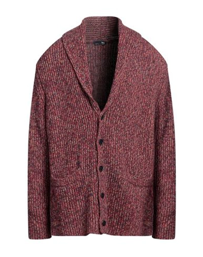Harmont & Blaine Man Cardigan Burgundy Size L Polyamide, Wool, Viscose, Cashmere In Red