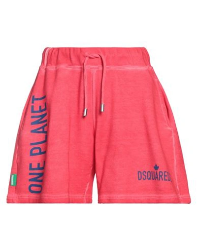 Dsquared2 Woman Shorts & Bermuda Shorts Red Size S Cotton, Elastane