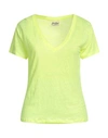 Mc2 Saint Barth Woman T-shirt Acid Green Size L Linen