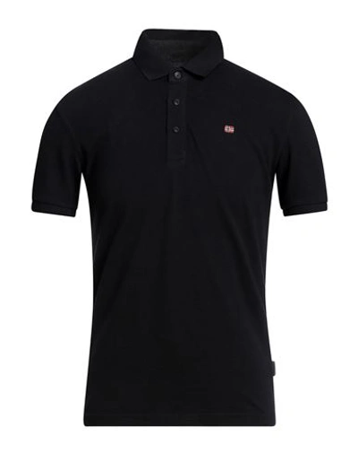 Napapijri Man Polo Shirt Black Size S Cotton In Black