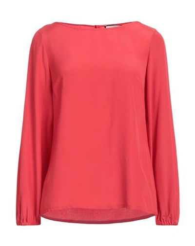 The Abito Milano Woman Top Red Size 4 Acetate, Silk