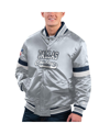 STARTER MEN'S STARTER SILVER DALLAS COWBOYS HOME GAME SATIN FULL-SNAP VARSITY JACKET