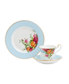 ROYAL ALBERT OLD COUNTRY ROSES AQUA 3 PIECE SET