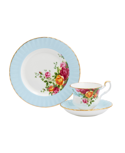 Royal Albert Old Country Roses Aqua 3 Piece Set In Multi