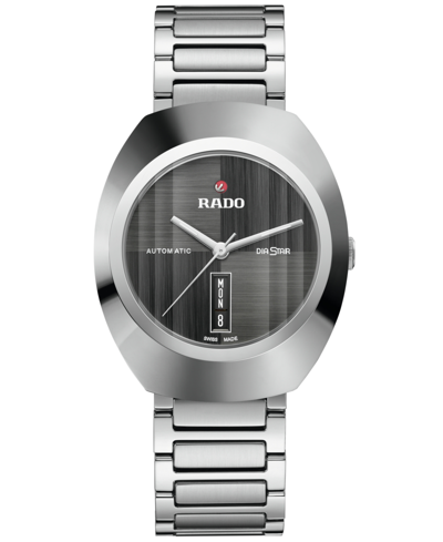 Rado Unisex Swiss Automatic Diastar Original Stainless Steel Bracelet Watch 38mm In Gray