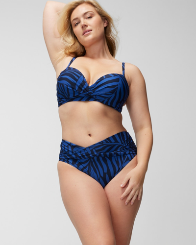 Soma Women's  Swim Twist-front Bikini Bottom In Blue Size Xl In Unbeleafable True Blue