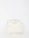 Bottega Veneta Large Leather Hop Shoulder Bag In White/gold