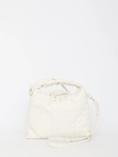 Bottega Veneta Large Leather Hop Shoulder Bag In White/gold