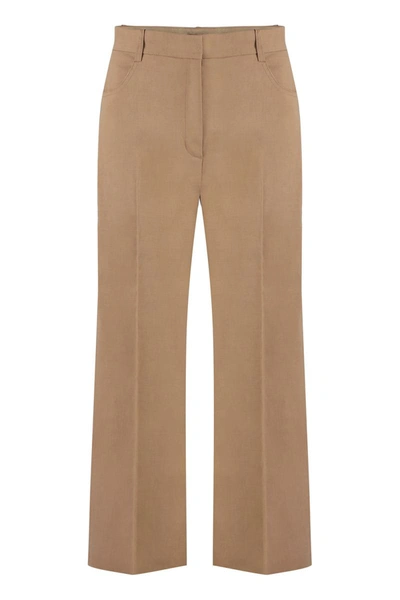 Pinko Protesilao Cropped Trousers In Camel