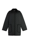 Totême Quilted Organic Cotton Blend Barn Jacket In Black