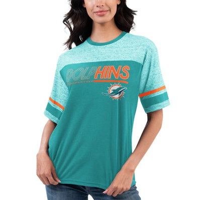 G-iii 4her By Carl Banks Aqua Miami Dolphins Track T-shirt
