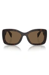 Prada 56mm Oval Sunglasses In Dark Brown