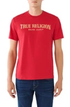 True Religion Brand Jeans Gold Arch Embroidered T-shirt In Jester Red