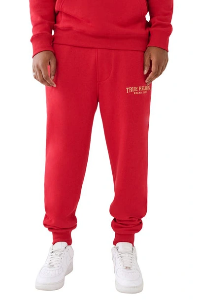 True Religion Brand Jeans Shine Arch Classic Joggers In Jester Red