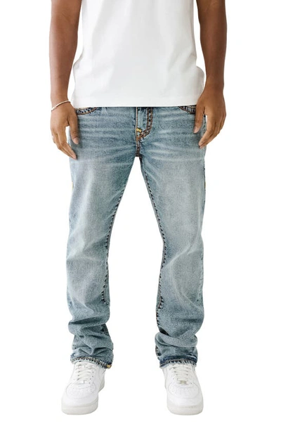 True Religion Brand Jeans Ricky Faded Super T Straight Leg Jeans In Mykonos Me
