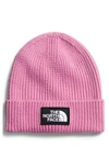 The North Face Logo Box Cuffed Beanie In Pink