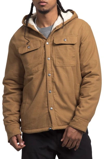 The North Face Campshire Hooded Insulated Shirt In Utility Brown
