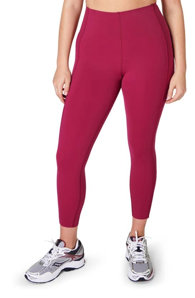 Sweaty Betty Power Ultrasculpt High-waisted 7/8 Contour Workout Leggings In Vamp Red