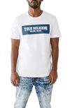 True Religion Brand Jeans Embossed Arch Graphic T-shirt In Optic White