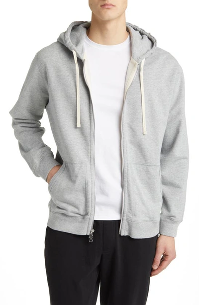 Reigning Champ Classic Midweight Zip Hoodie In Heather Grey