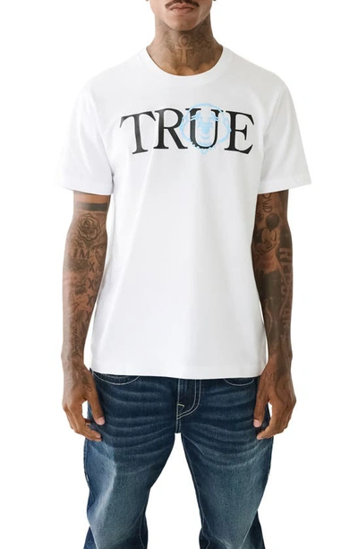 True Religion Brand Jeans True Face Graphic T-shirt In Optic White