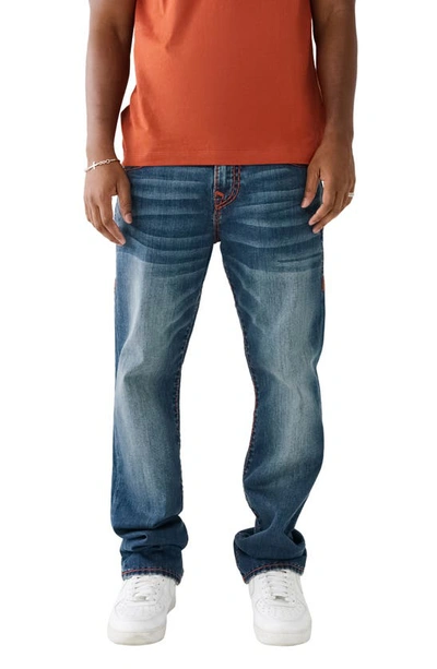 True Religion Brand Jeans Ricky Super T Straight Leg Jeans In Corvus Dark Wash