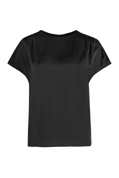 Calvin Klein Gathered Blouse In Black