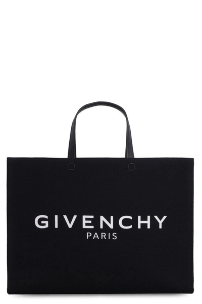 Givenchy Tote Medium G Bag In Canvas In Black