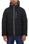 Nautica Hooded Water Resistant Puffer Jacket In Black