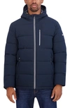 Nautica Hooded Water Resistant Puffer Jacket In Navy