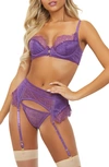 SEVEN 'TIL MIDNIGHT SEVEN ‘TIL MIDNIGHT LACE BRA, GARTER BELT & THONG SET