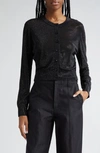 Alexander Wang Relaxed Fit Hot Fix Crop Cardigan In Black