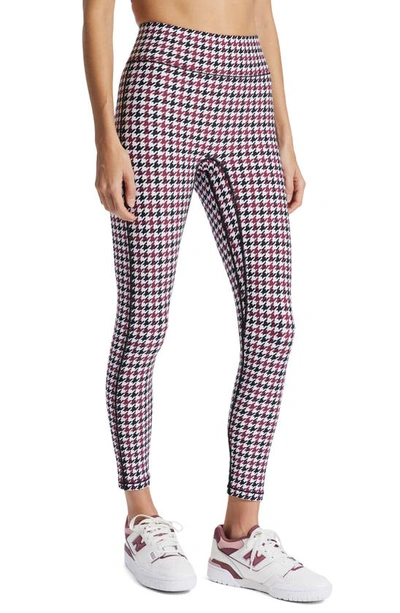 Bandier Center Stage Houndstooth Leggings In Cordovan Houndstooth