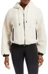 Bandier High Pile Fleece Hooded Zip Jacket In Canvas Black
