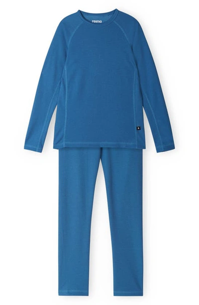 Reima Kids' Lani Thermal Top & Trousers Set In Soft Navy