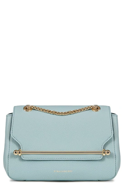 Strathberry Mini Soft Leather East/west Shoulder Bag In Duck Egg Blue