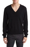 BLK DNM RECYCLED CASHMERE BLEND V-NECK SWEATER