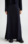 MAX MARA DOUBLE SLIT VIRGIN WOOL MAXI SKIRT